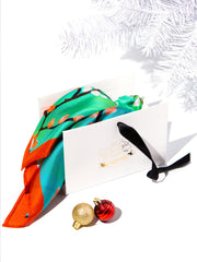 Silk scarf "Blooming Cherry Branches"