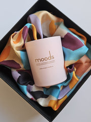 Gift box Cherisse  X Moods Candles -Silk scarf and natural scented candle