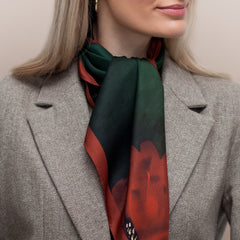 Silk scarf "Field with red poppies"