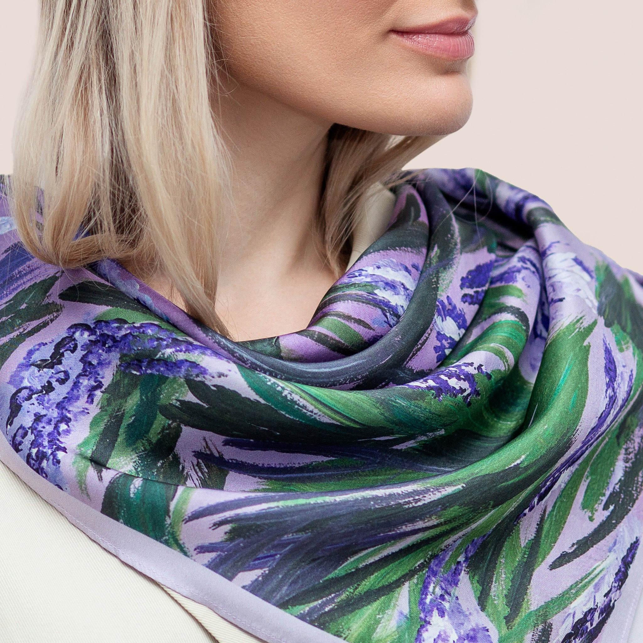 Silk Scarf "Lavander scented dream"