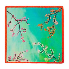 Silk scarf "Blooming Cherry Branches"