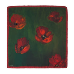 Silk scarf "Field with red poppies"