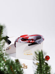 Silk scarf "Poetry in red and grey"