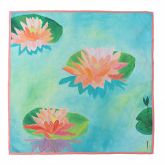 Silk Scarf "Pink Lotus Bloom"