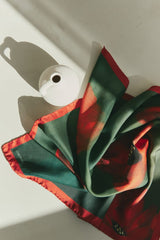 Silk scarf "Field with red poppies"