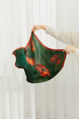 Silk scarf "Field with red poppies"